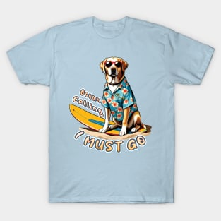 Ocean Calling, I Must Go - Labrador at the Beach T-Shirt